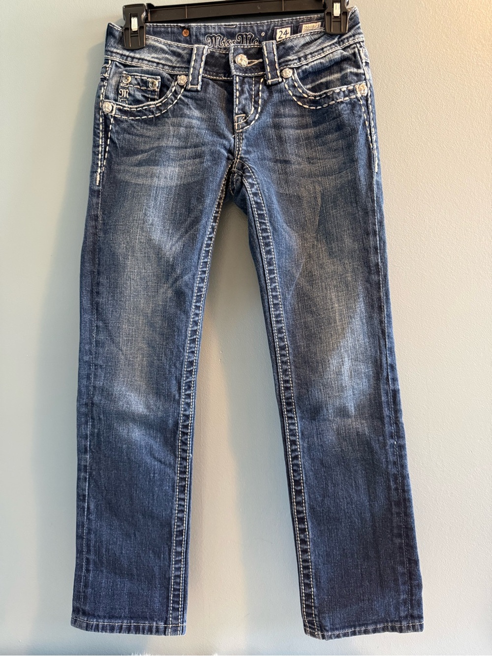 Miss Me Capri Rhinestone Low Rise Jeans - Picture 3 of 9